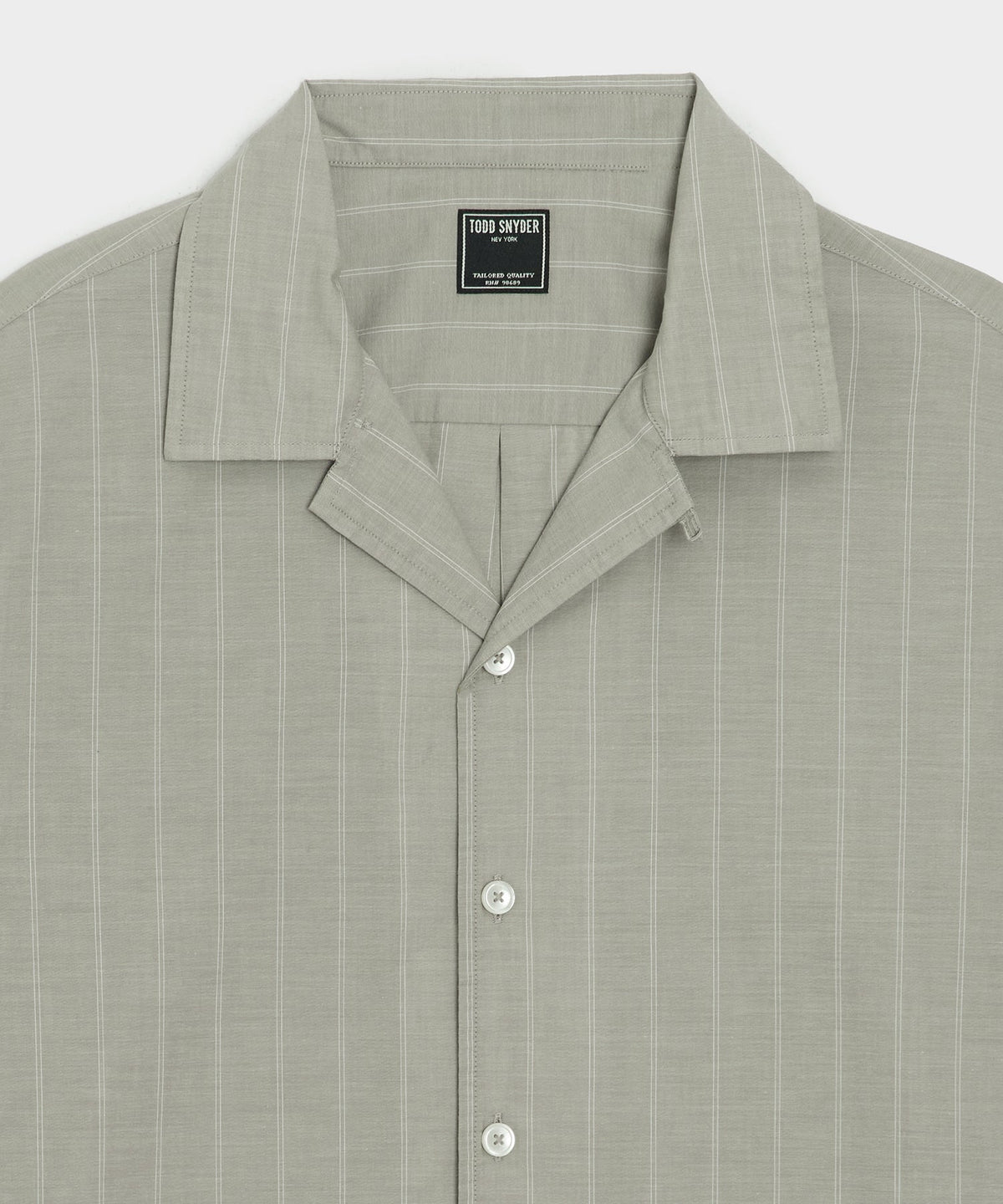Brushed Poplin Camp Collar Shirt - Green