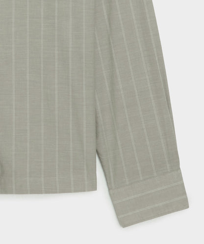 Brushed Poplin Camp Collar Shirt - Green