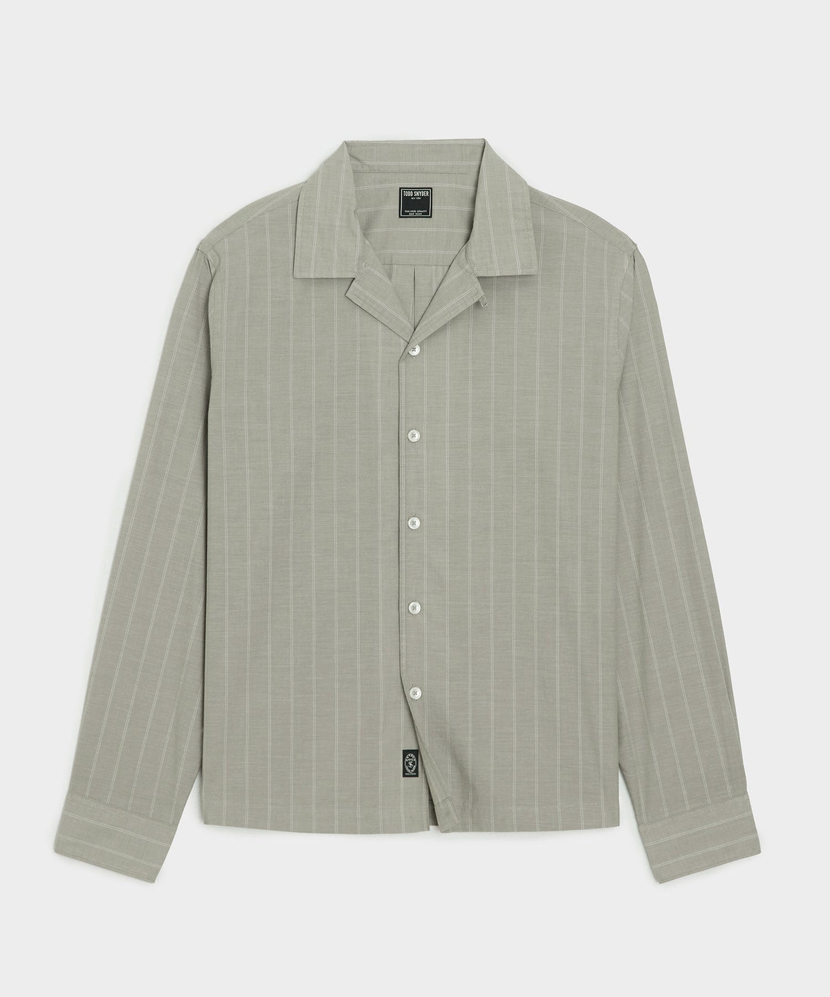 Brushed Poplin Camp Collar Shirt - Green