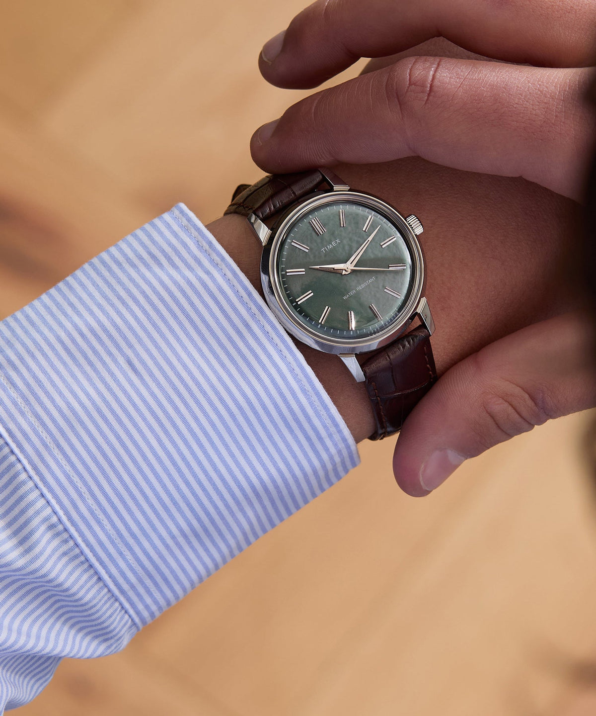 Todd Snyder x Timex Olive Marlin Watch - Brown