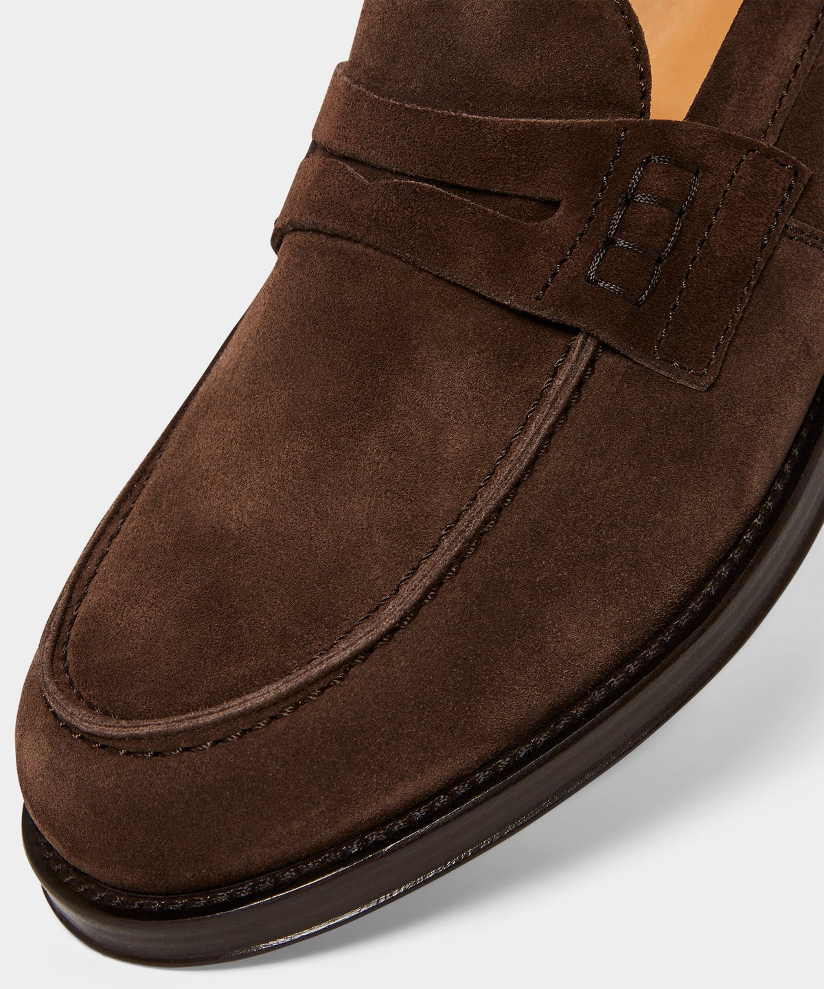 Italian Suede Penny Loafer - Dark Brown