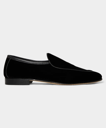 Madison Velvet Venetian Loafer - Pitch Black