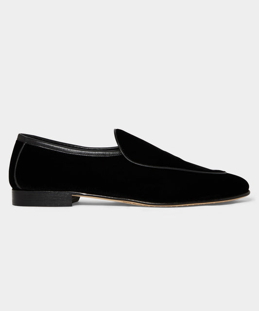 Madison Velvet Venetian Loafer - Pitch Black