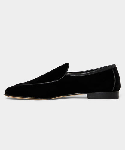 Madison Velvet Venetian Loafer - Pitch Black
