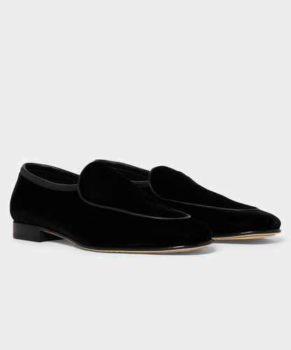 Madison Velvet Venetian Loafer - Pitch Black