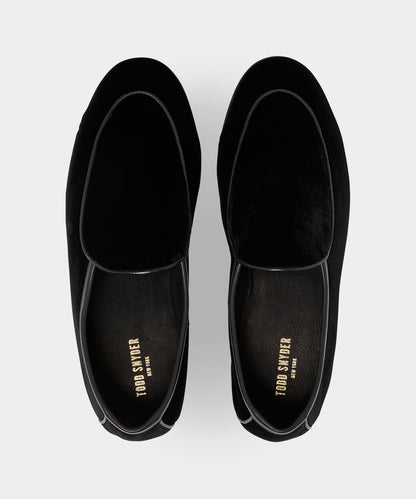 Madison Velvet Venetian Loafer - Pitch Black