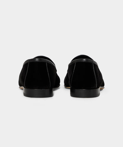 Madison Velvet Venetian Loafer - Pitch Black