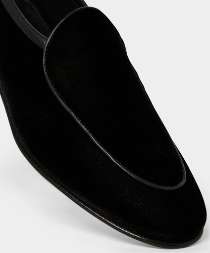 Madison Velvet Venetian Loafer - Pitch Black