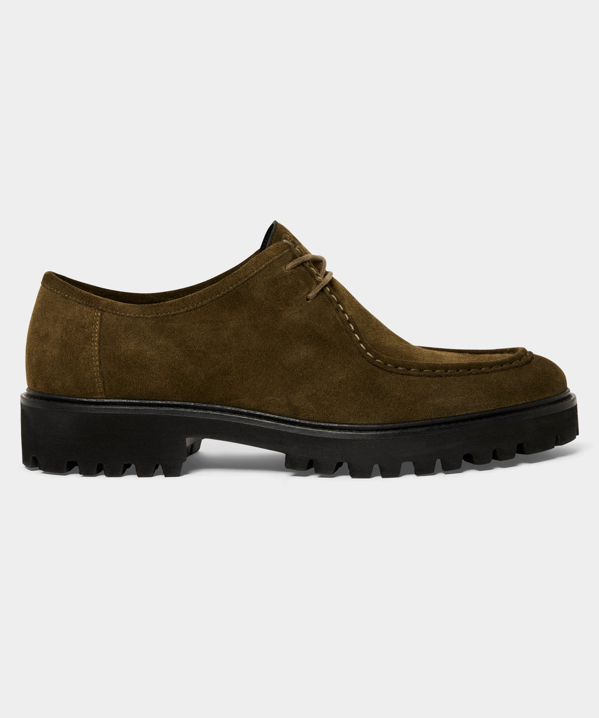 Suede Derby Shoe - Olive
