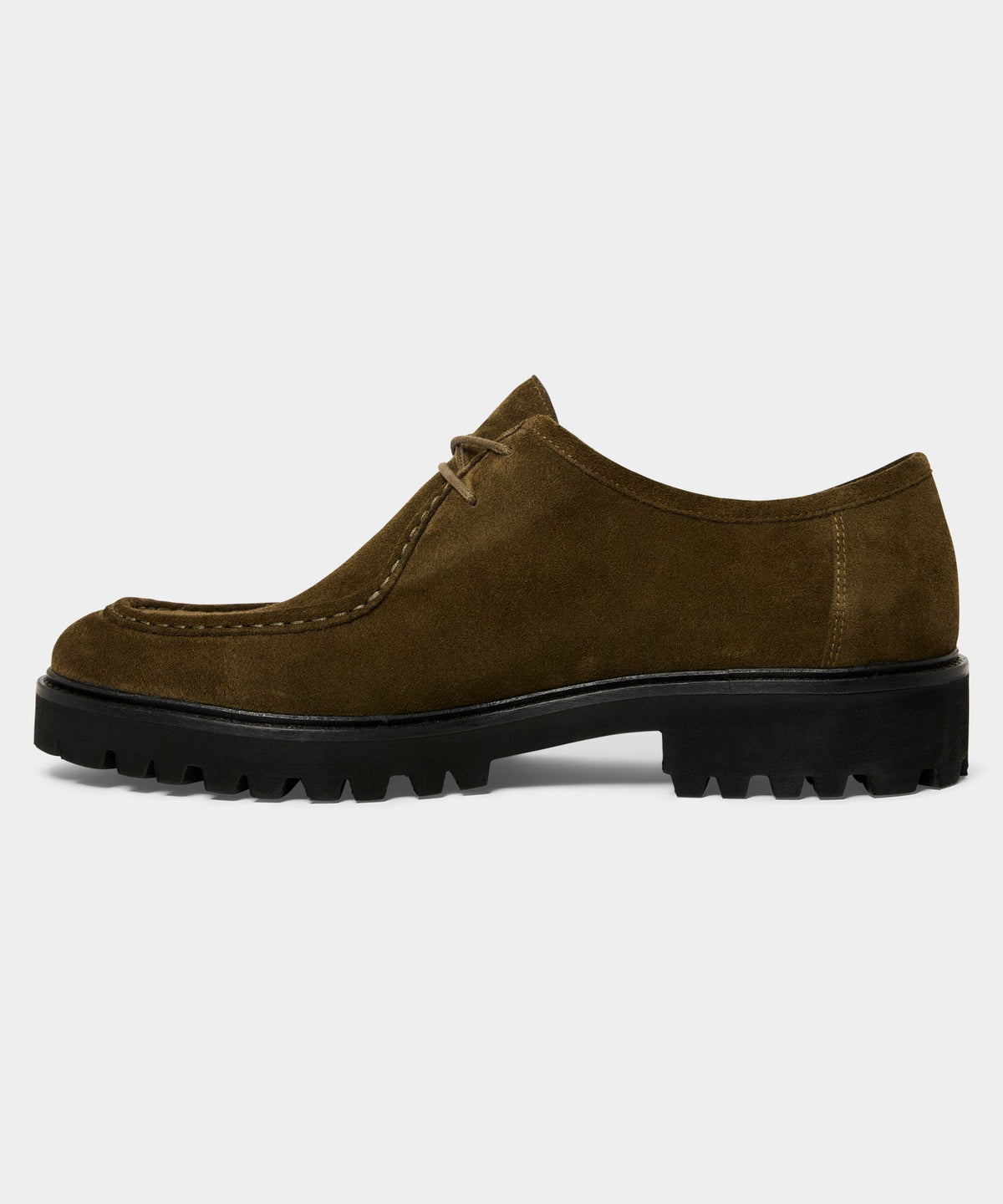 Suede Derby Shoe - Olive