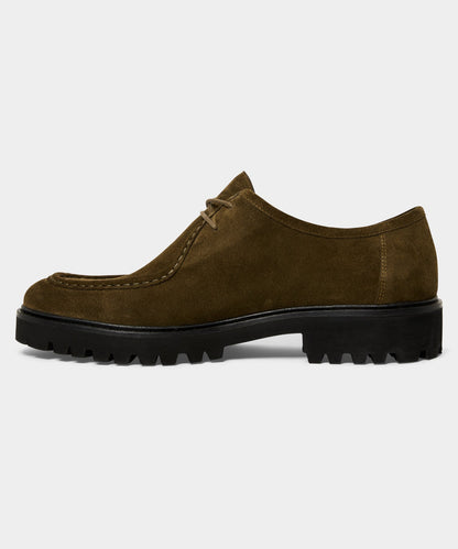 Suede Derby Shoe - Olive