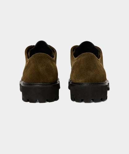 Suede Derby Shoe - Olive