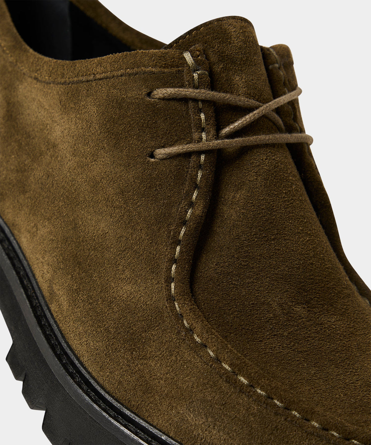 Suede Derby Shoe - Olive