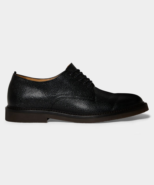 Porto Leather Derby Shoe - Black
