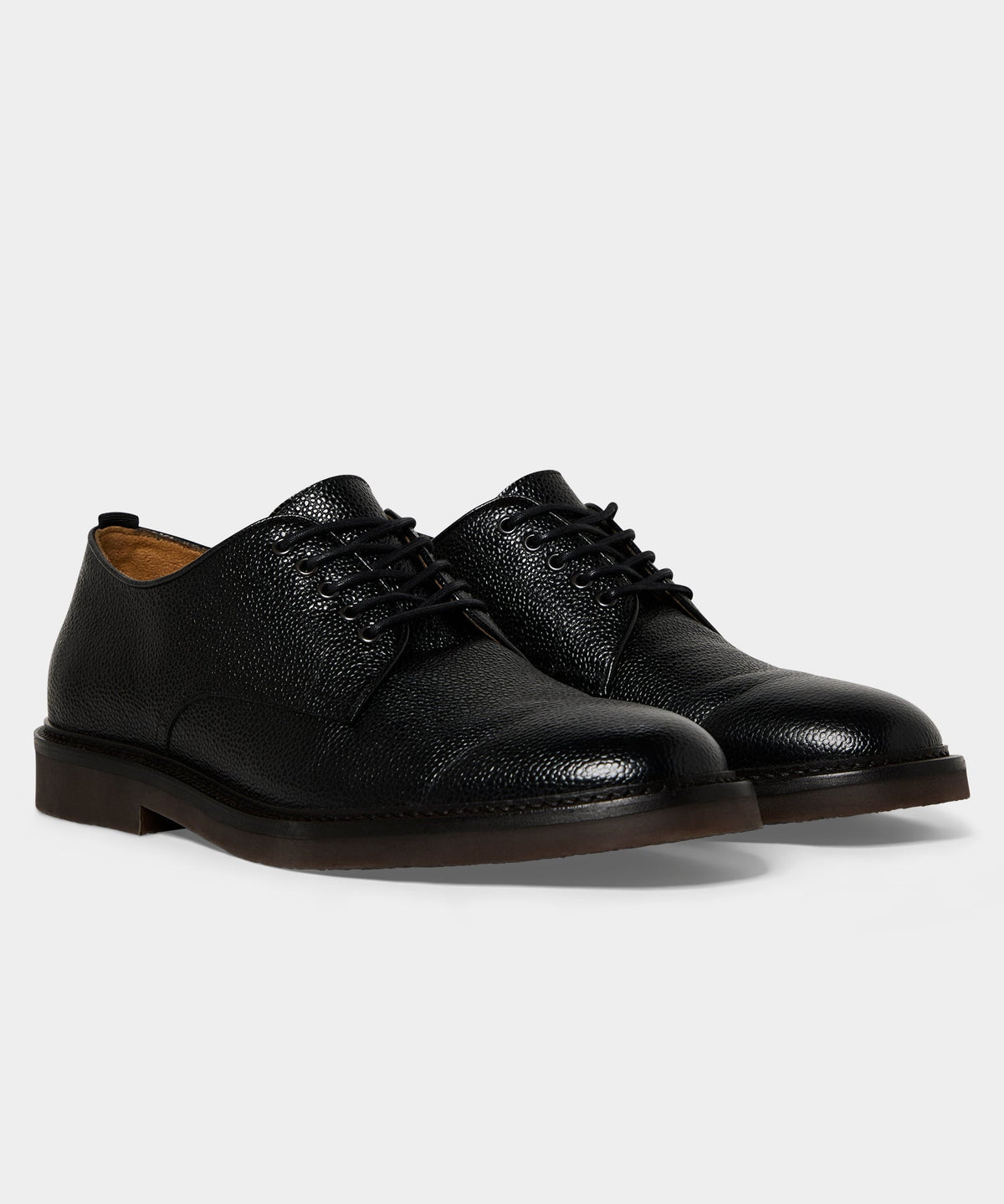 Porto Leather Derby Shoe - Black