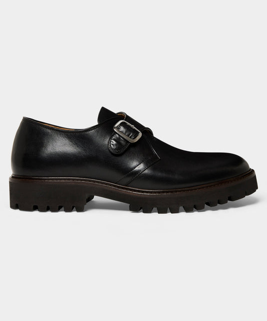 Lug Monk Strap Shoe - Black