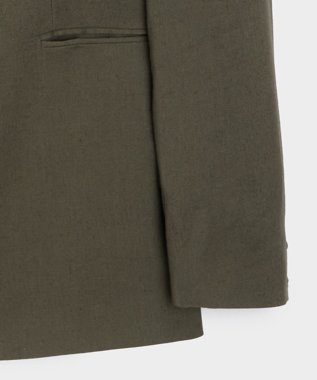 Italian Linen Mohair Double-Breasted Shawl Collar Jacket - Olive
