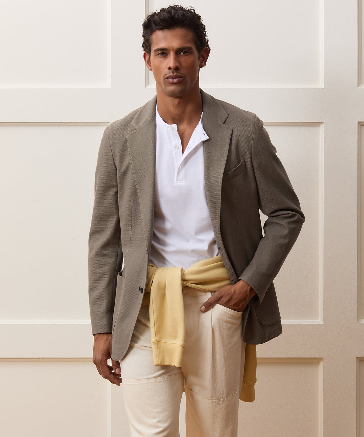 Italian Knit Sport Coat - Whale Grey