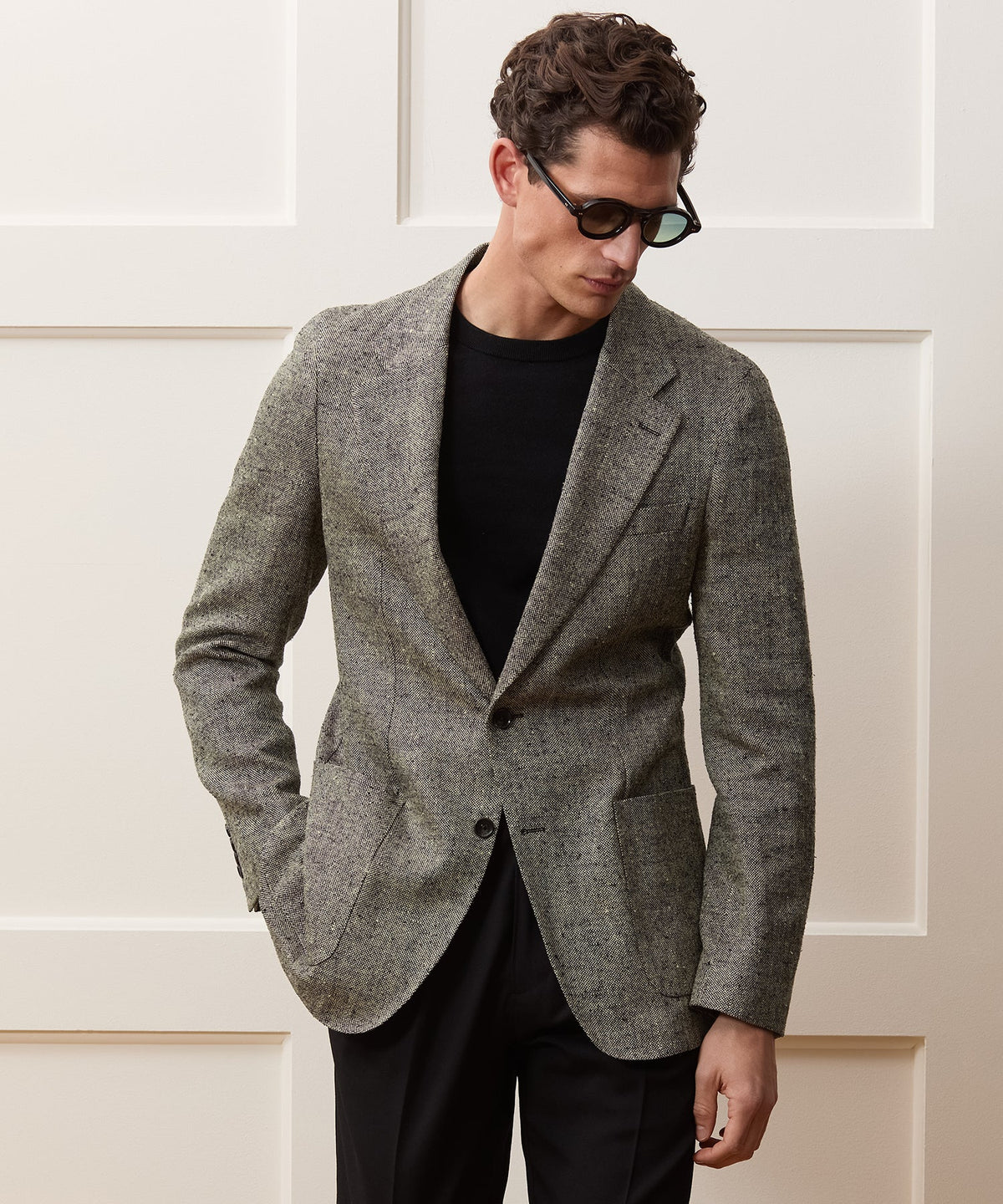 Italian Silk-Linen Donegal Sport Coat - Grey