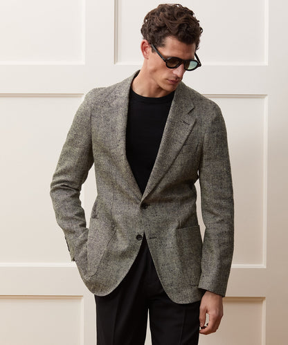 Italian Silk-Linen Donegal Sport Coat - Grey