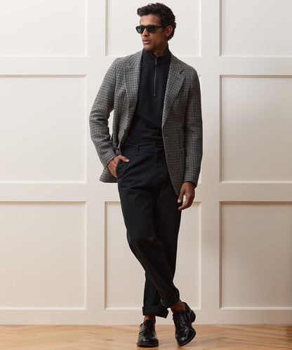 Italian Linen Houndstooth Sport Coat - Charcoal