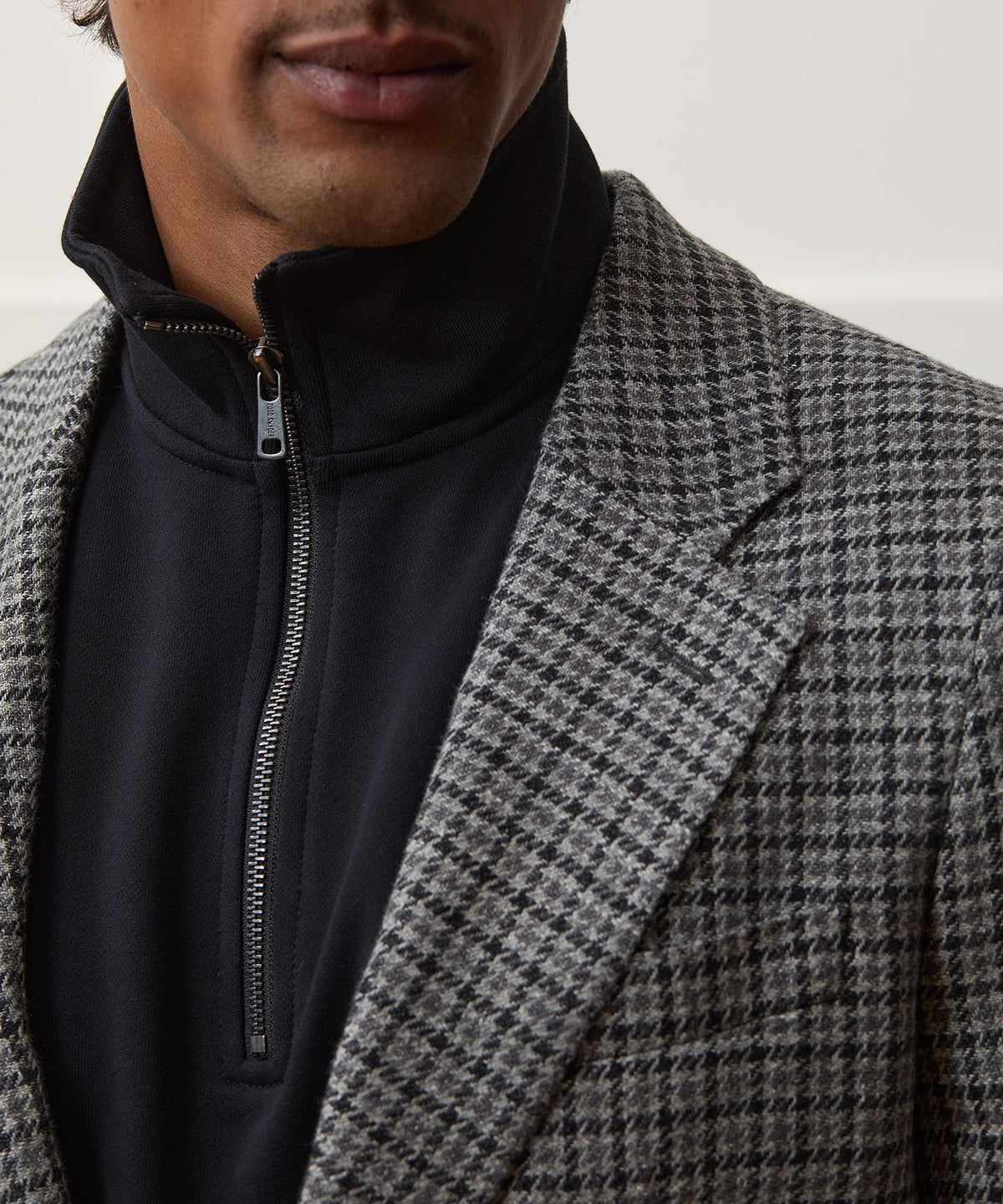 Italian Linen Houndstooth Sport Coat - Charcoal