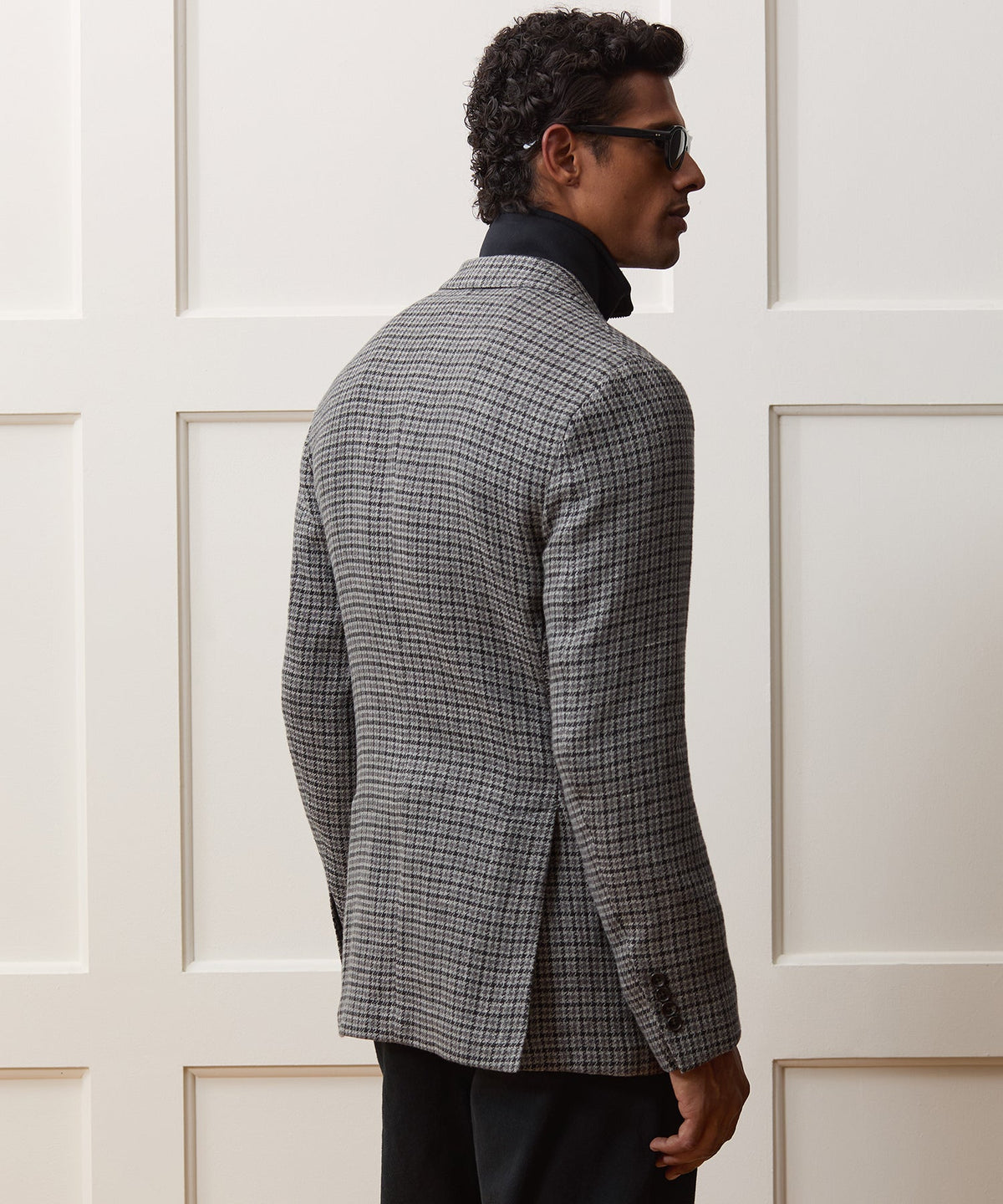 Italian Linen Houndstooth Sport Coat - Charcoal
