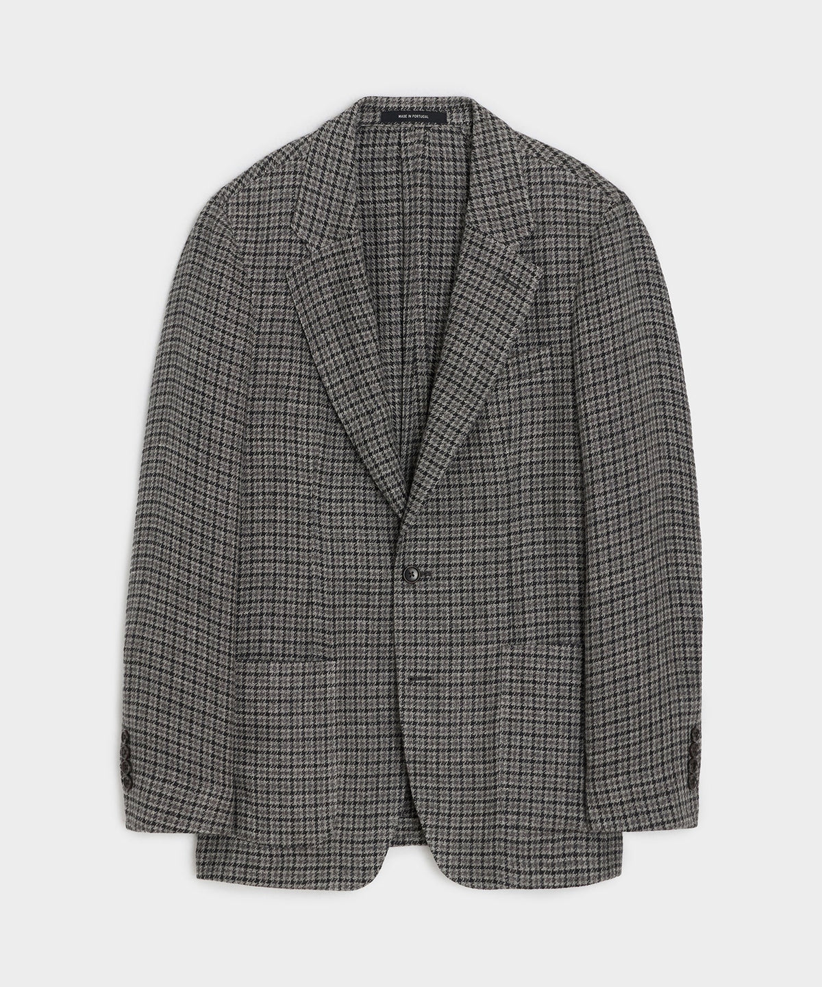 Italian Linen Houndstooth Sport Coat - Charcoal