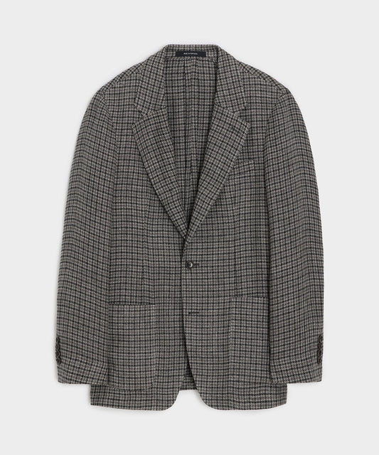 Italian Linen Houndstooth Sport Coat - Charcoal
