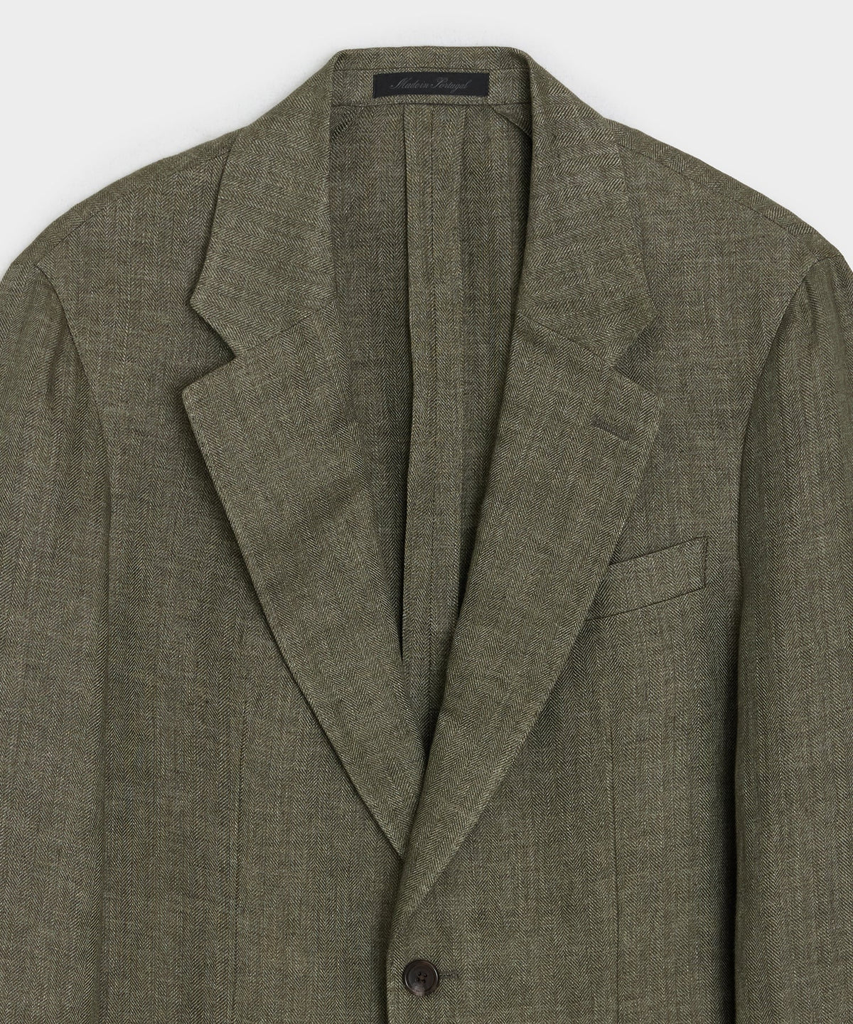 Italian Linen Herringbone Sport Coat - Olive