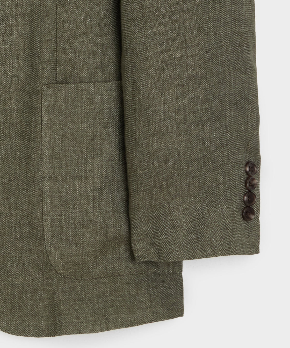 Italian Linen Herringbone Sport Coat - Olive