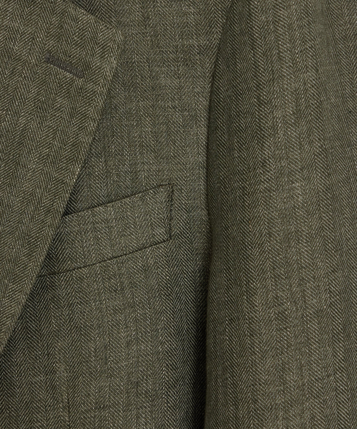 Italian Linen Herringbone Sport Coat - Olive