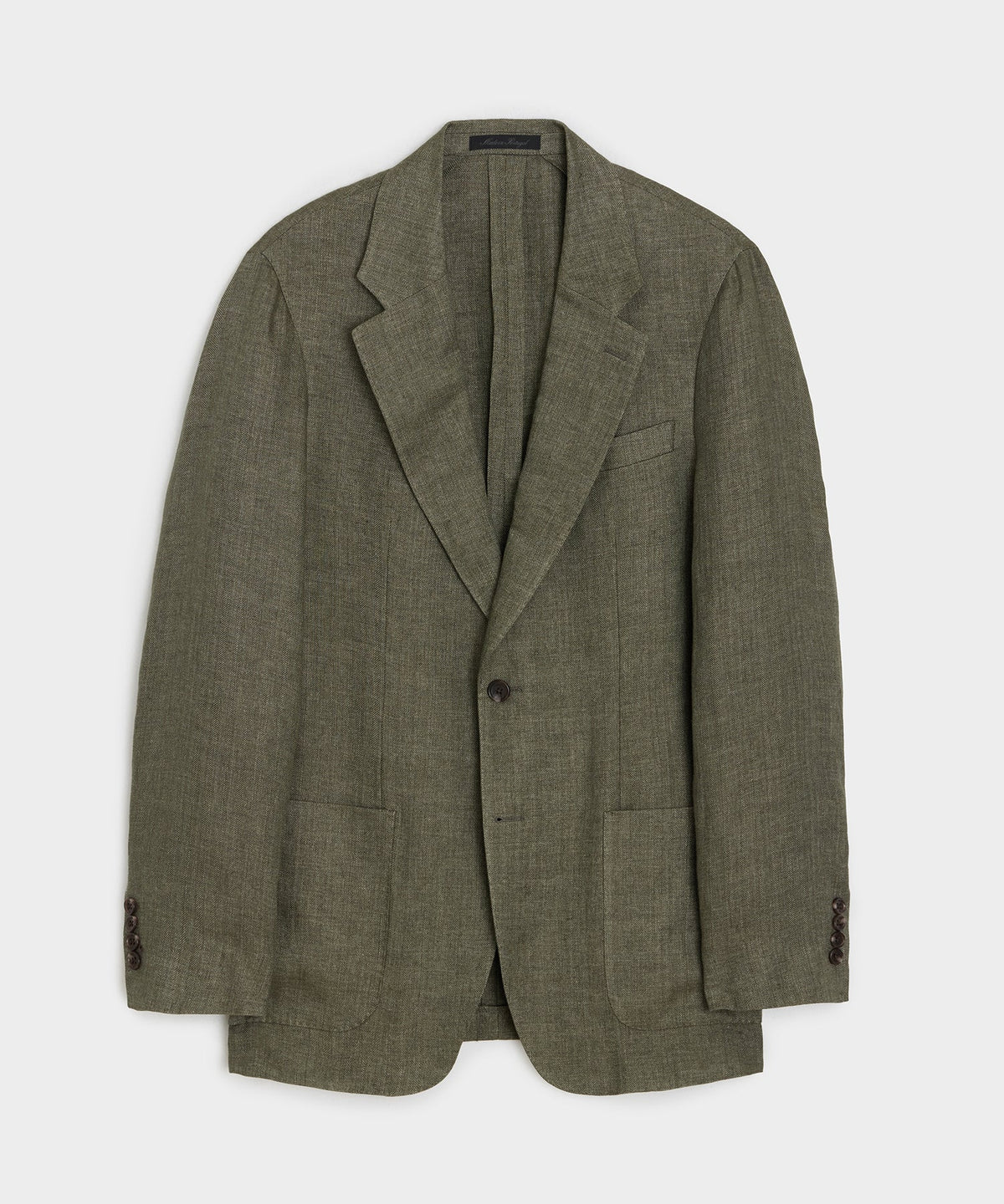 Italian Linen Herringbone Sport Coat - Olive