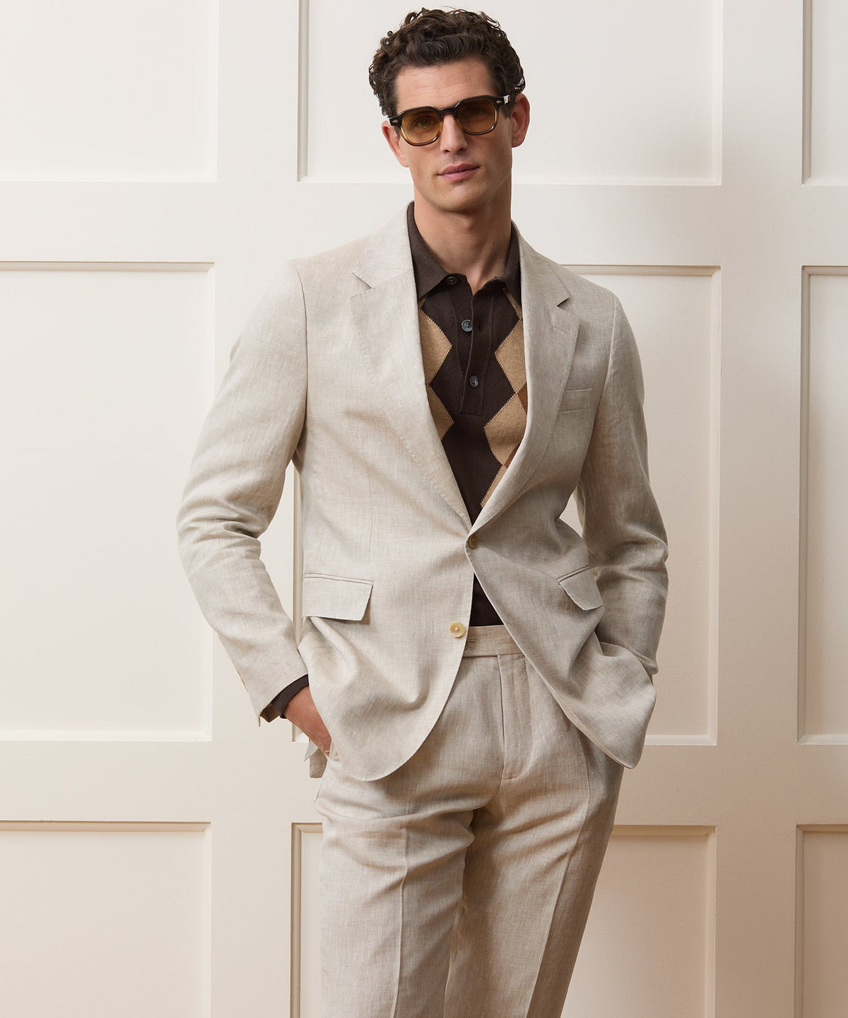 Italian Linen Sutton Jacket - Oatmeal