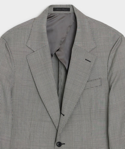 Italian Wool Glen Plaid Madison Jacket - Cream