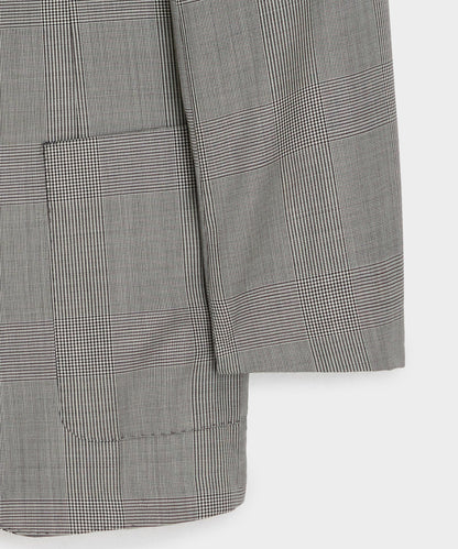 Italian Wool Glen Plaid Madison Jacket - Cream