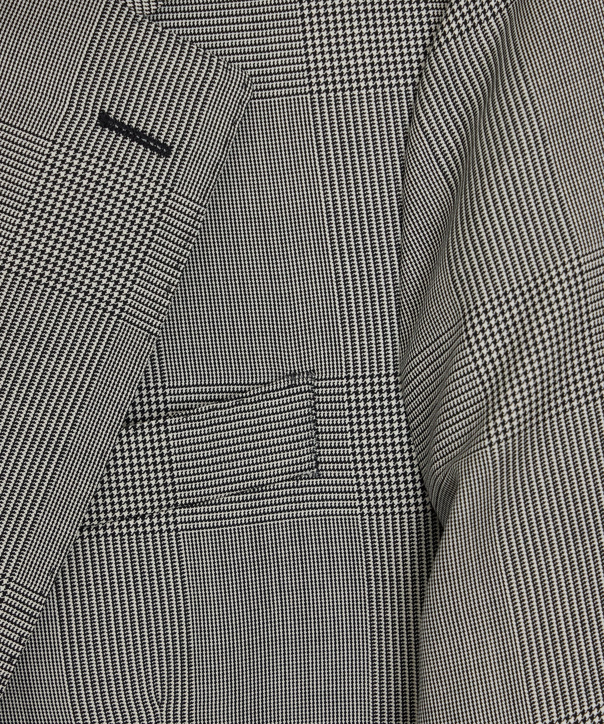 Italian Wool Glen Plaid Madison Jacket - Cream
