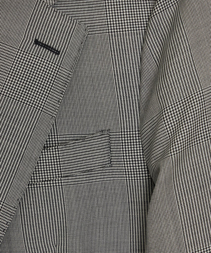 Italian Wool Glen Plaid Madison Jacket - Cream