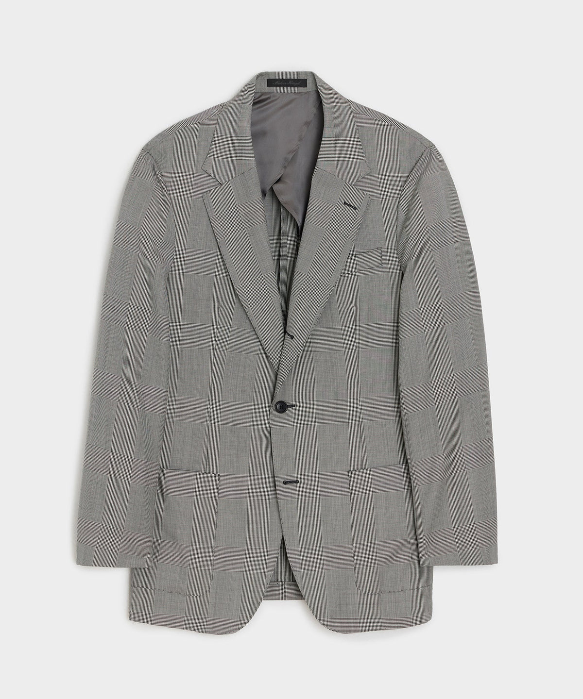 Italian Wool Glen Plaid Madison Jacket - Cream