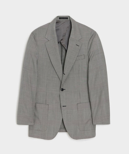 Italian Wool Glen Plaid Madison Jacket - Cream