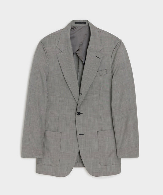 Italian Wool Glen Plaid Madison Jacket - Cream
