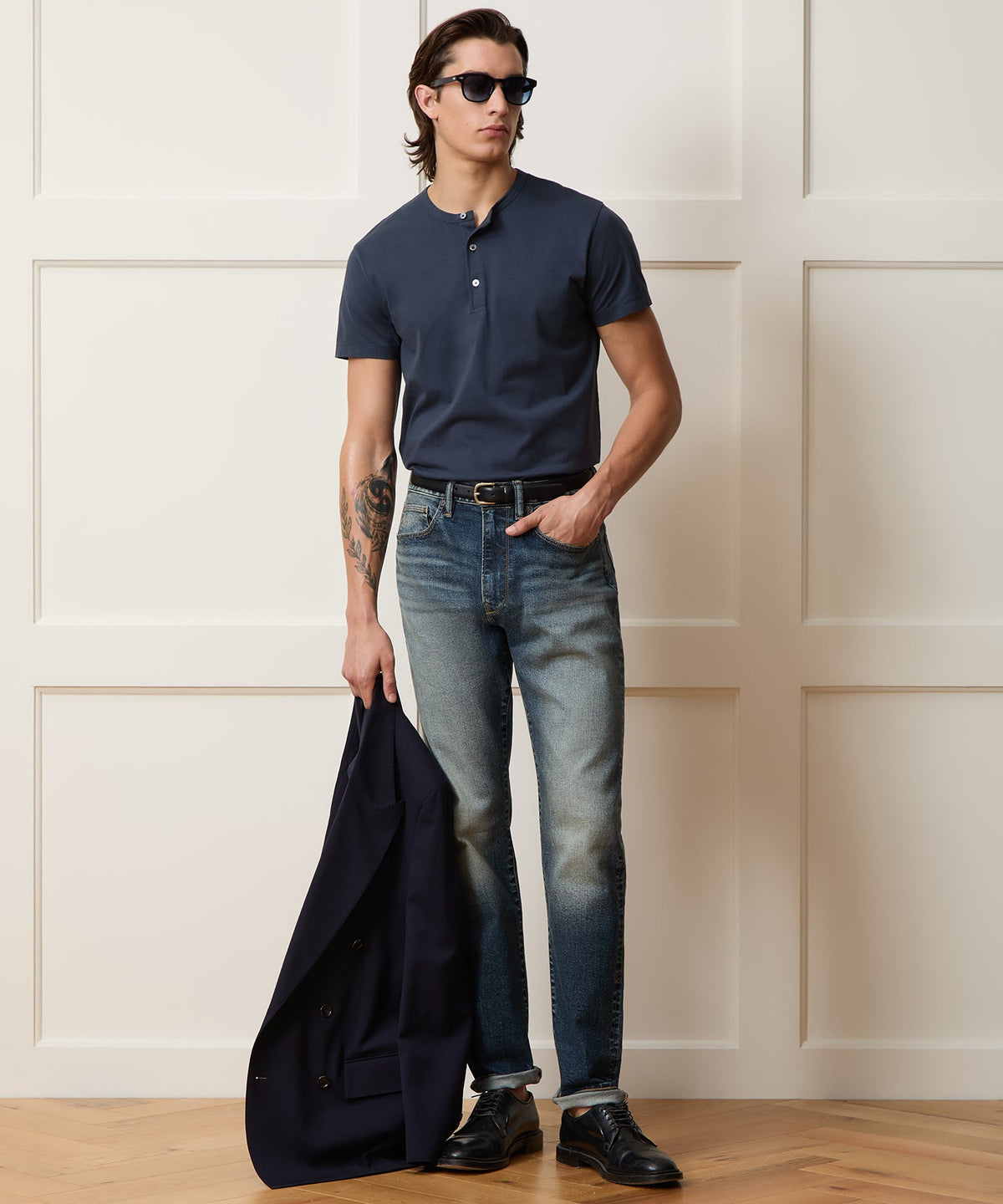 High-Rise Slim Stretch Jean - Medium Indigo