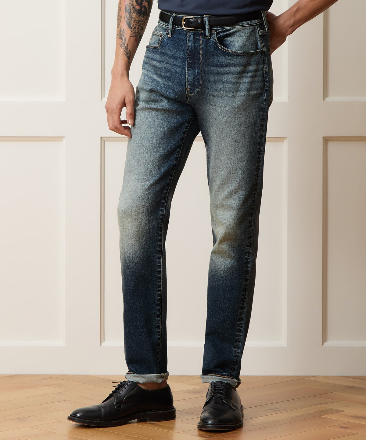High-Rise Slim Stretch Jean - Medium Indigo