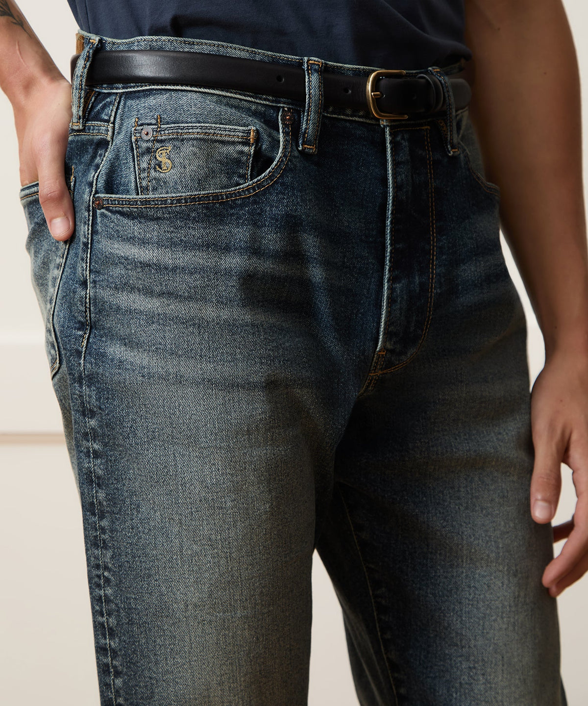 High-Rise Slim Stretch Jean - Medium Indigo