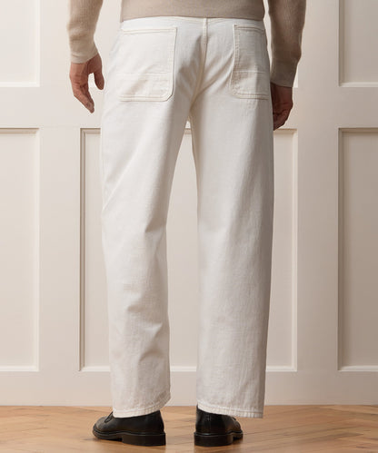 Relaxed Barrel Jean - White