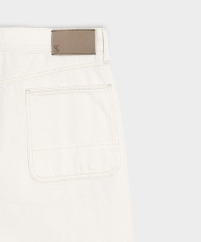 Relaxed Barrel Jean - White