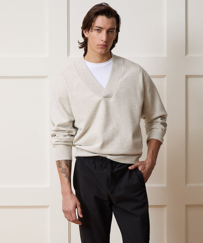 Soho V-Neck Sweatshirt - Heather Beige