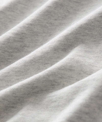 Boxy Jersey Mockneck Tee - Heather Beige