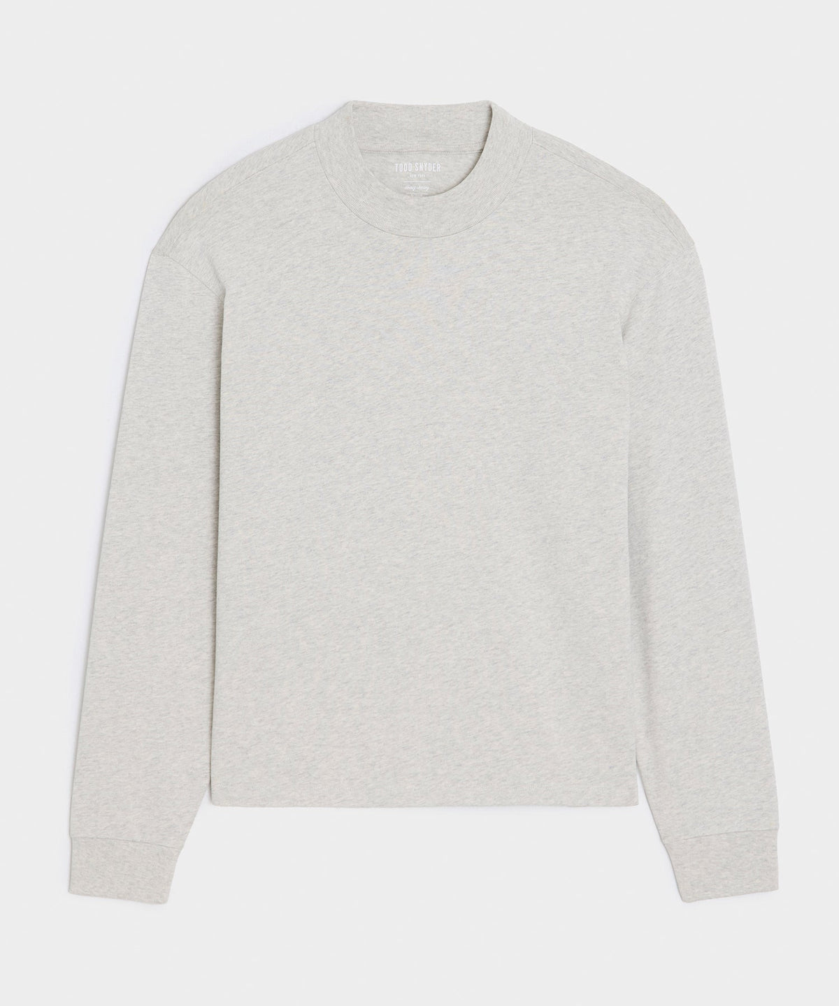 Boxy Jersey Mockneck Tee - Heather Beige