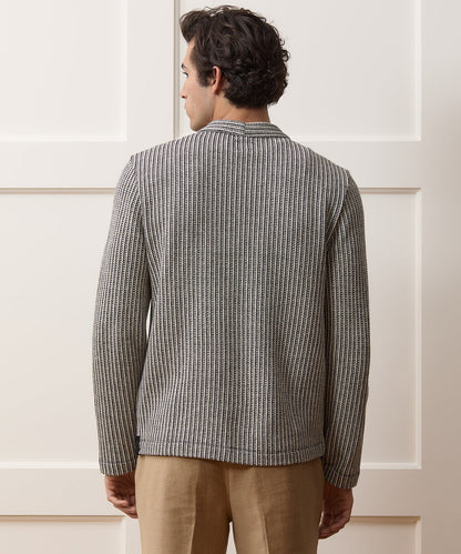 Ribbed Cotton Cardigan - Black